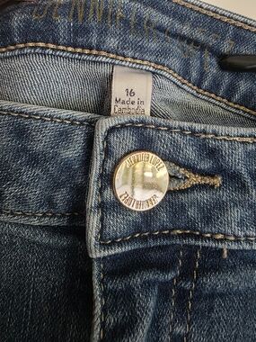 Jennifer Lopez Blue Denim Jeans with Branded Gold Button